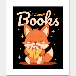 Book Lover Fox Posters and Art